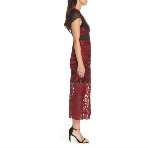 Foxiedox Red and Black Embroidered Dress Sz 2 New! - Picture 5 of 16